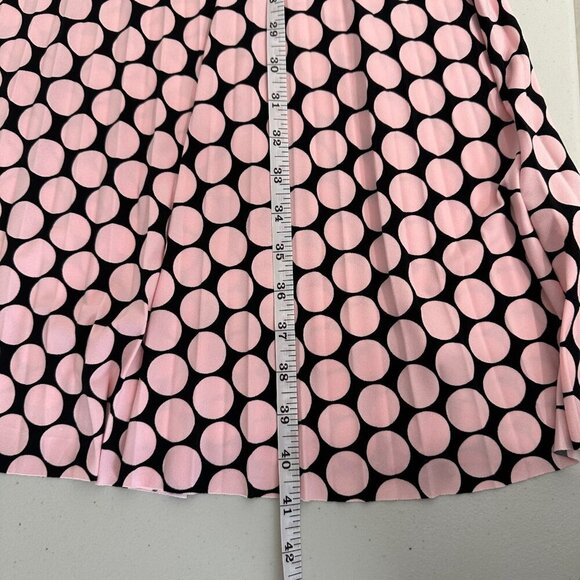 NWT London Times Pleated Dress Size 12 Keyhole Sleeveless Polka Dot Pink - Picture 9 of 12